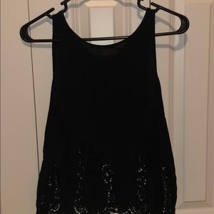 Black tank top with detailed bottom